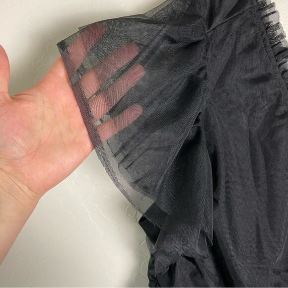 Torrid Black Mesh Ruffle Top 3X NWT 18859307 - Picture 6 of 16
